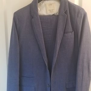 Zara boys blue linen suit